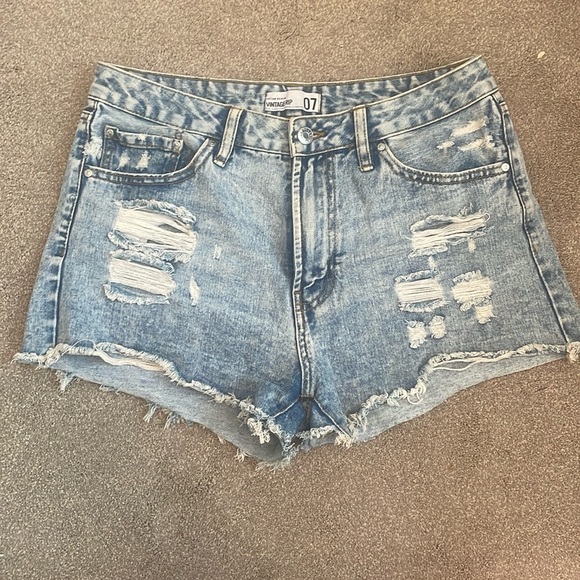 Vintage rip blue jean shorts denim - Picture 1 of 5